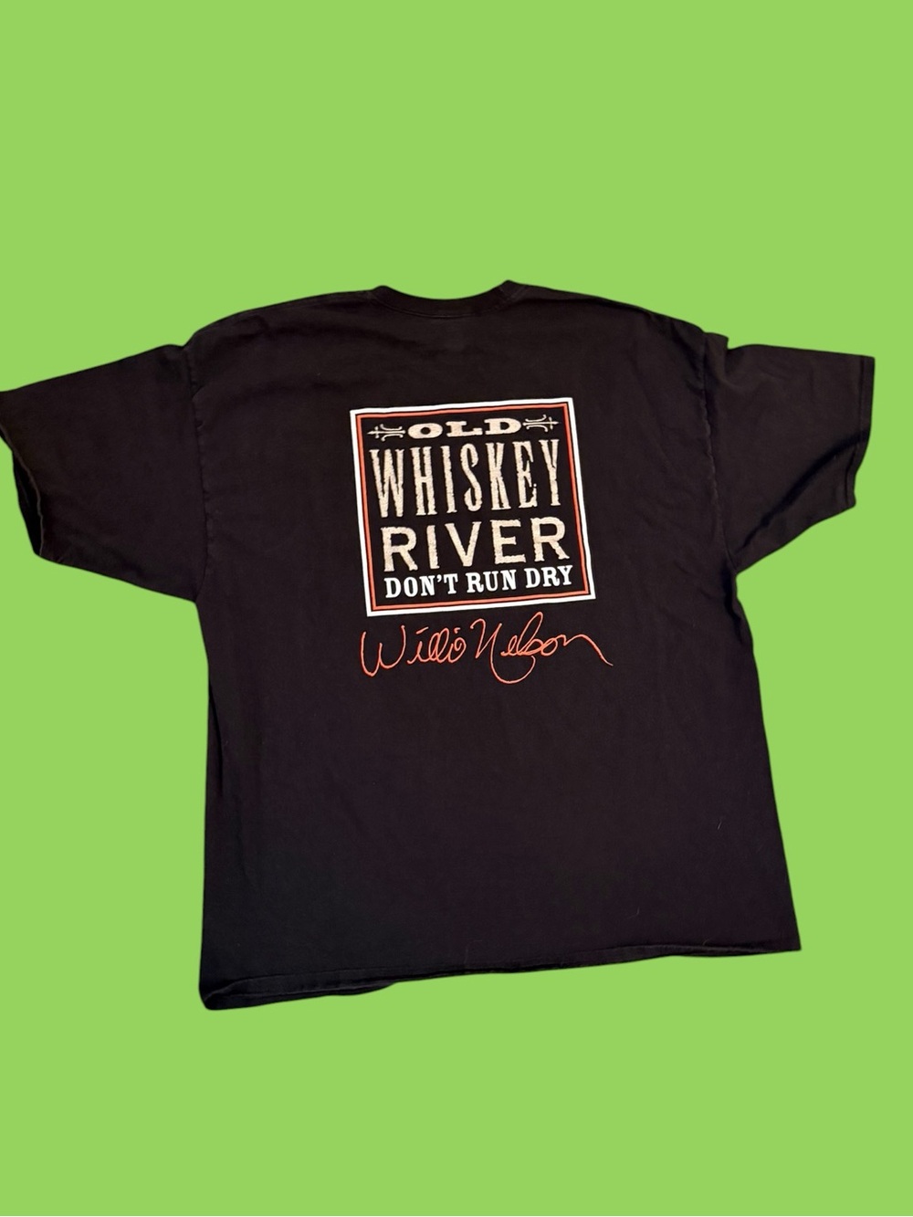 Vintage Willie Nelson Whiskey River Don’t Run Dry Pocket Shirt XXXL